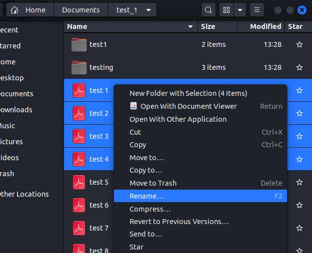 కుడి క్లిక్ మెనులో ఆప్టాన్ పేరు మార్చండి